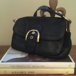 Black leather Coach bag